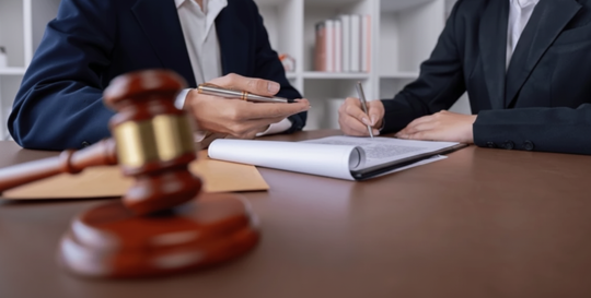 People signing a contract