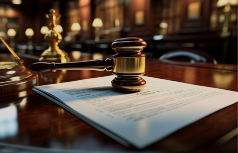 Gavel on top of a paper