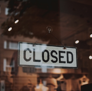 closed sign on door